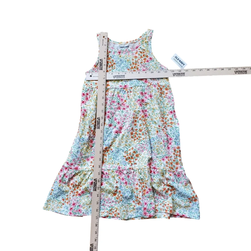 New Old Navy Sleeveless Girls Boho Tiered‎ Floral Pastel Dress Size M (8)